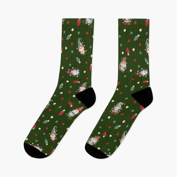 Item preview, Tossed Gnomes Wrapped in Lights on Dark Green designed and sold by KSimpson838.