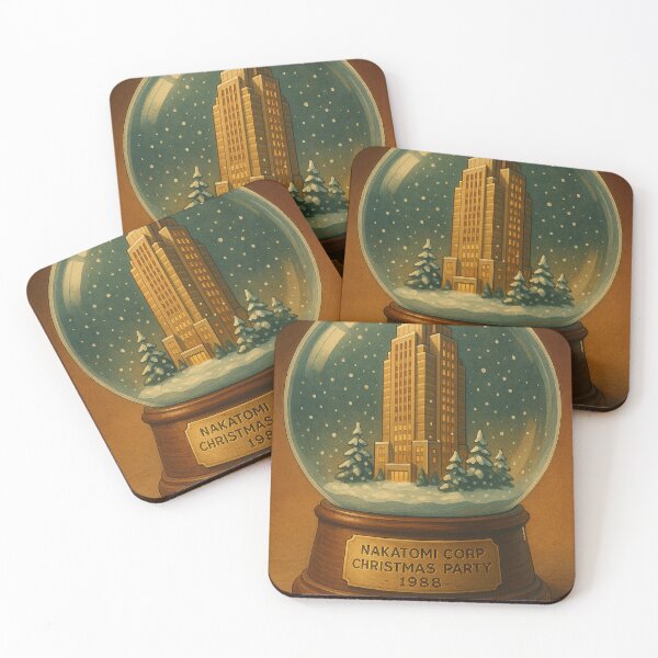 Item preview, Nakatomi Plaza Christmas Snowglobe – 1988 Holiday Illustration designed and sold by DiamondSkyShirt.