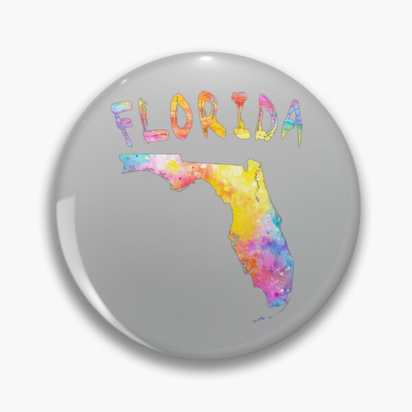 Item preview, Vibrant Watercolor Florida Map - Artistic Sunshine State Splash designed and sold by mashmosh.