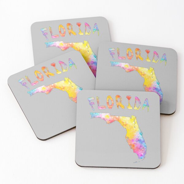 Item preview, Vibrant Watercolor Florida Map - Artistic Sunshine State Splash designed and sold by mashmosh.