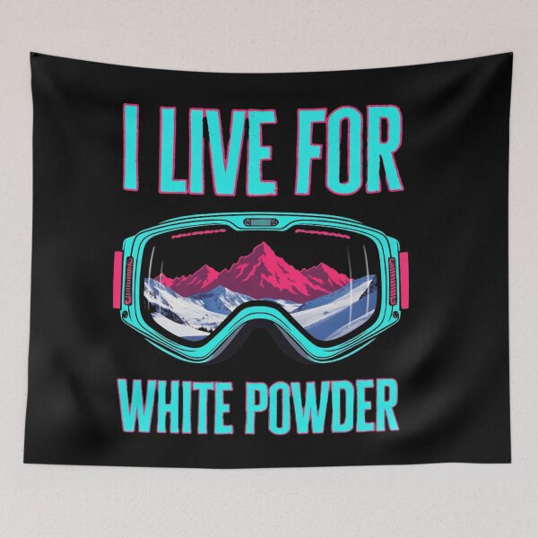 Item preview, I Live For White Powder Snow Sports Ski Snowboard Goggles Vintage 80s 90s Skiing Retro designed and sold by Clairenity Studio.