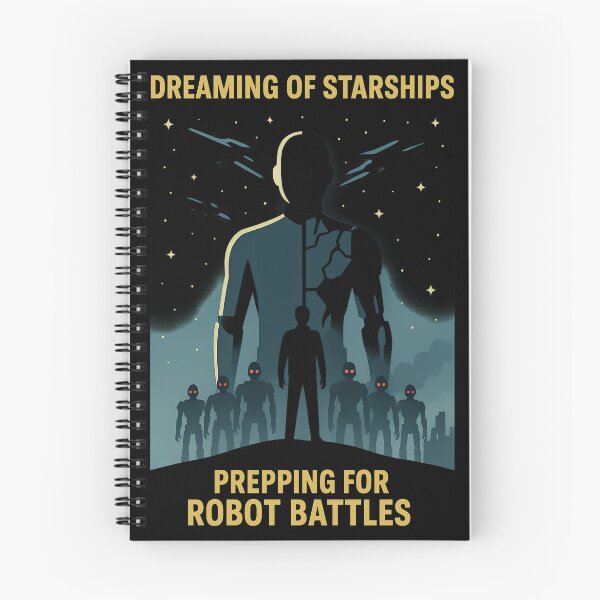Item preview, Dreaming of Starships Prepping for Robot Battles designed and sold by TeeTimeTreasure.