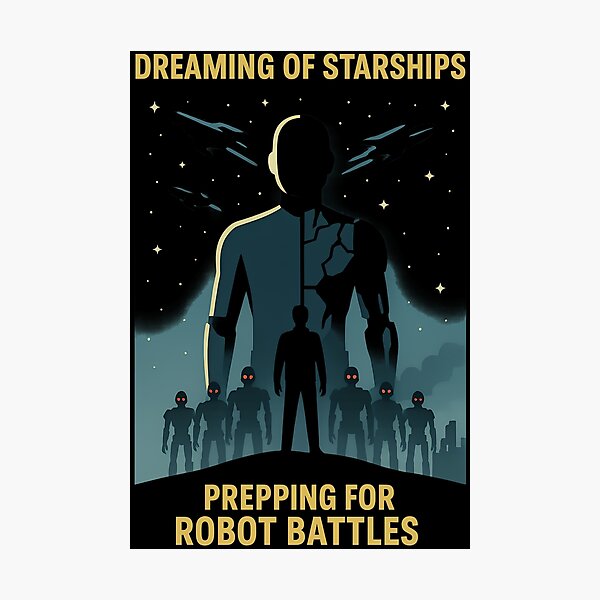 Item preview, Dreaming of Starships Prepping for Robot Battles designed and sold by TeeTimeTreasure.