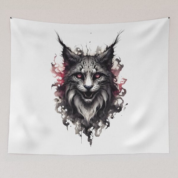 Item preview, Lynx with Ink Smile Watercolor Vortex designed and sold by RubisLeaf.
