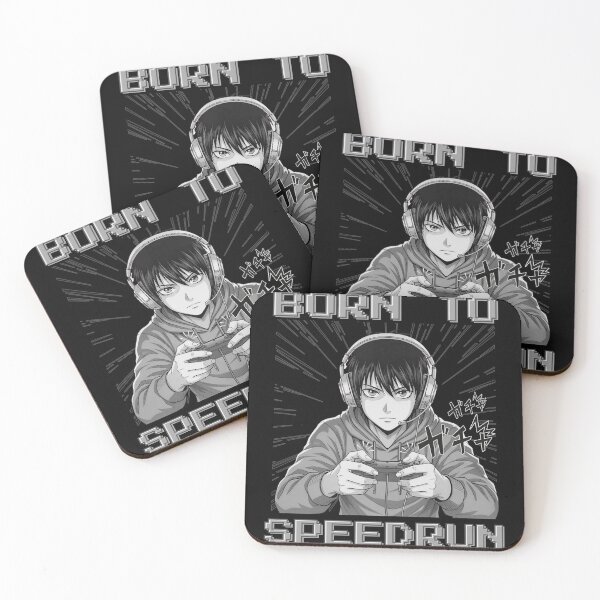 Item preview, Anime Gamer Art – Born to Speedrun Gaming Illustration designed and sold by PHRASEandSTYLE.