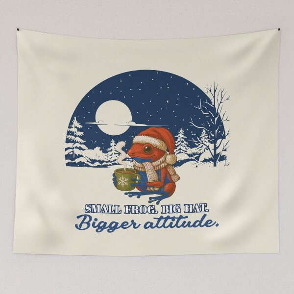Item preview, SMALL FROG. BIG HAT. BIGGER  ATTITUDE. designed and sold by Pawethic Prints Studio.
