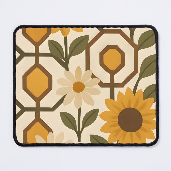 Item preview, Radial Octagon x Asteraceae Art Print – Sunflower Yellow & Brown designed and sold by Artsy-With.