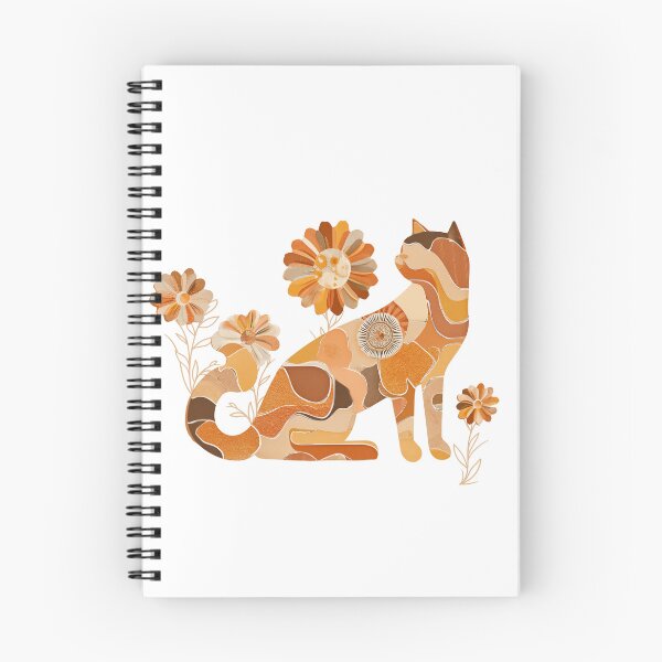 Item preview, Golden Patchwork Cat  – Retro Floral Boho Cat for Cat Lovers designed and sold by WitsandWonders.