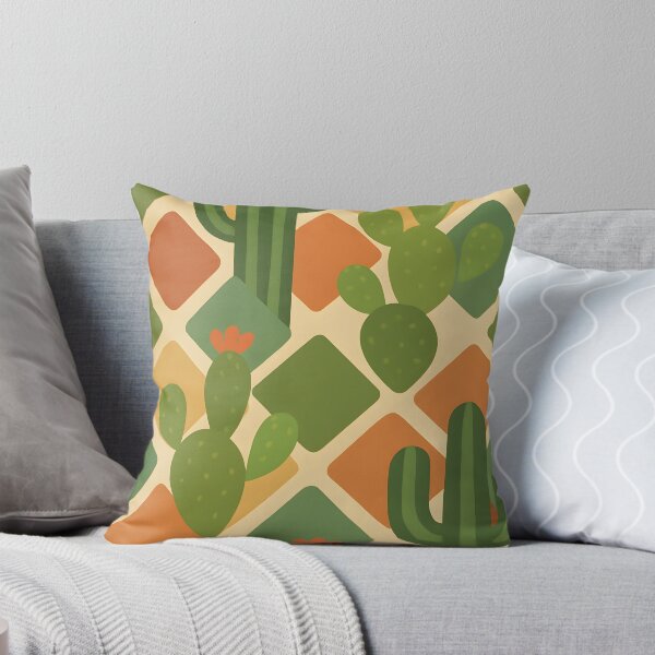Item preview, Rhombus Lattice x Cactaceae Art Print – Succulent Greens & Reds designed and sold by Artsy-With.
