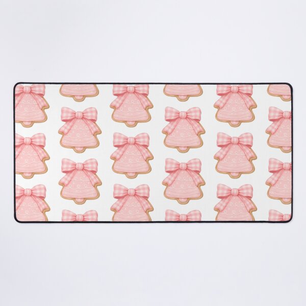Item preview, Watercolor Bell Cookie with Pink Gingham Bow – Coquette Christmas Winter Aesthetic designed and sold by DivinePassion.