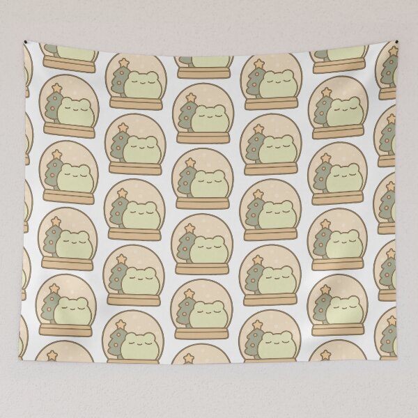 Item preview, Kawaii Mochi Christmas Globe Frog designed and sold by BluesSketchbook.