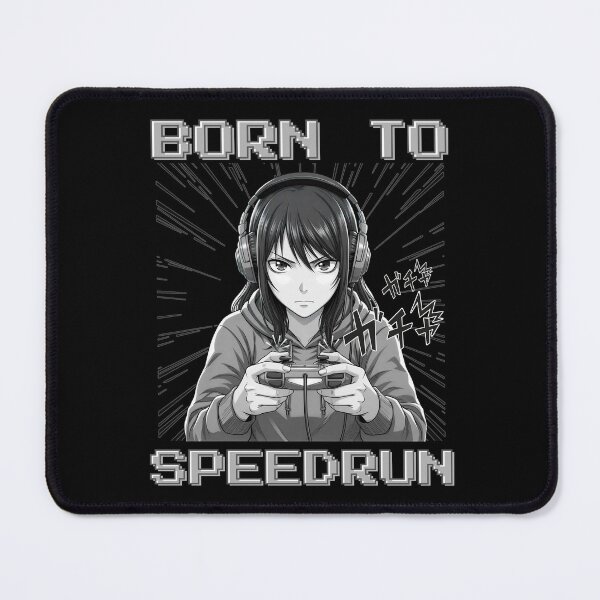 Item preview, Anime Girl Gamer – Born to Speedrun Manga Style Art designed and sold by PHRASEandSTYLE.