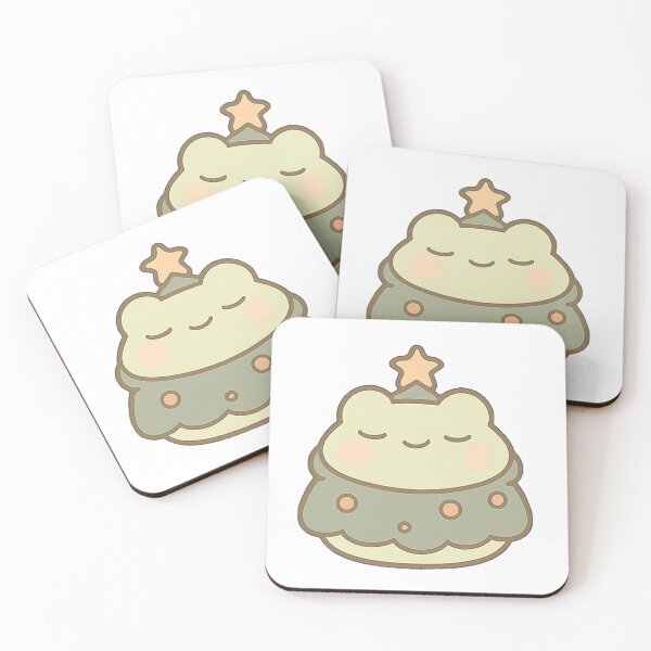 Item preview, Kawaii Mochi Christmas Tree Frog Sticker designed and sold by BluesSketchbook.