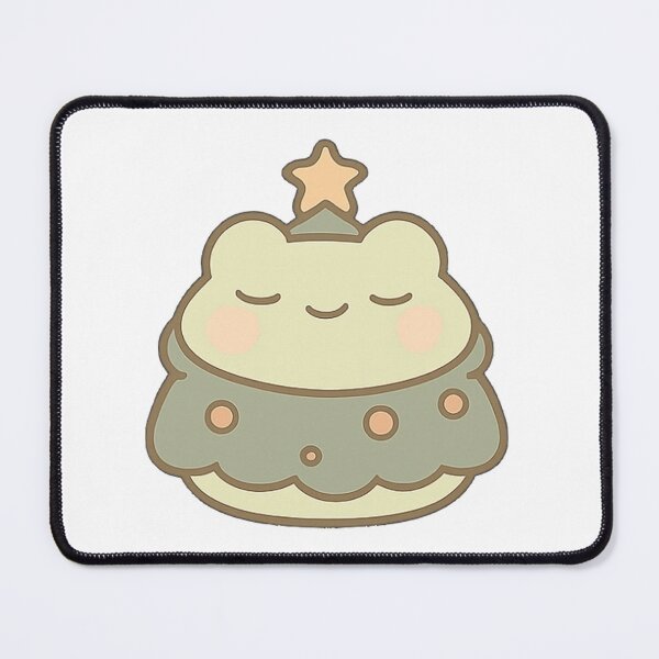 Item preview, Kawaii Mochi Christmas Tree Frog Sticker designed and sold by BluesSketchbook.
