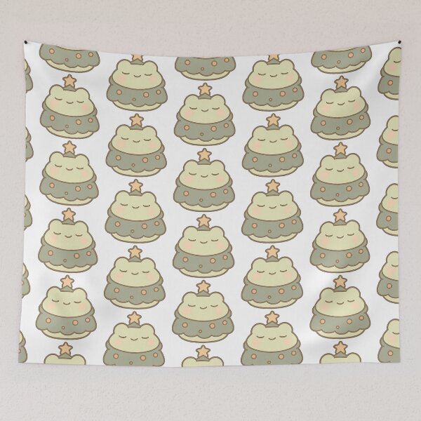 Item preview, Kawaii Mochi Christmas Tree Frog Sticker designed and sold by BluesSketchbook.