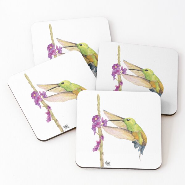 Artikelvorschau, Weißbauchkolibri mit lila Blüten entworfen und verkauft von Jesus Vichareli.
