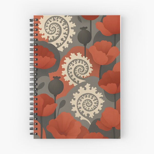 Item preview, Fractal Lace x Papaveraceae Art Print – Poppy Reds & Greys designed and sold by Artsy-With.