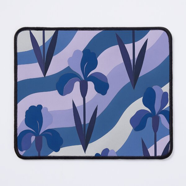 Item preview, Wave Ribbons x Iridaceae Art Print – Iris Blues & Purples designed and sold by Artsy-With.