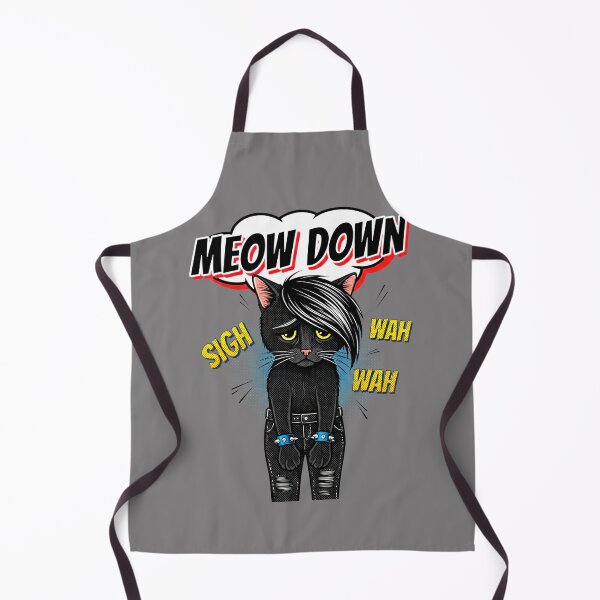 Item preview, Sad Emo Black Cat Comic Meow Down Funny Pun designed and sold by SholoStudio.