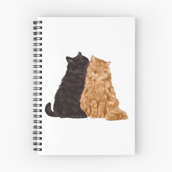 Item preview, Cute Black and Orange Cats Cuddling – Fluffy Cats Illustration designed and sold by lea-lani.