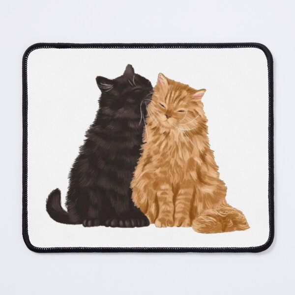 Item preview, Cute Black and Orange Cats Cuddling – Fluffy Cats Illustration designed and sold by lea-lani.