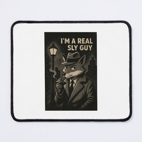 Artikelvorschau, Retro Fox Noir – „Ich bin ein echter Schlaumeier“ – Vintage-Detektivillustration entworfen und verkauft von WhimsyByPaul.redbubble.com.