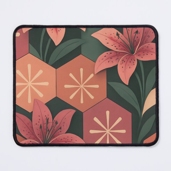 Item preview, Tessellated Hexagon x Liliaceae Art Print – Stargazer Pink Palette designed and sold by Artsy-With.