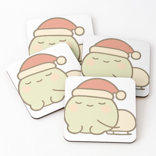 Item preview, Kawaii Mochi Christmas Sled Frog Sticker designed and sold by BluesSketchbook.