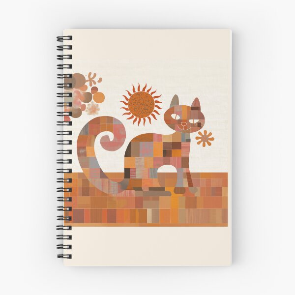 Item preview, Patchwork Cat – Floral Cat with Warm Earth Tones designed and sold by WitsandWonders.