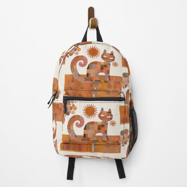 Item preview, Patchwork Cat – Floral Cat with Warm Earth Tones designed and sold by WitsandWonders.