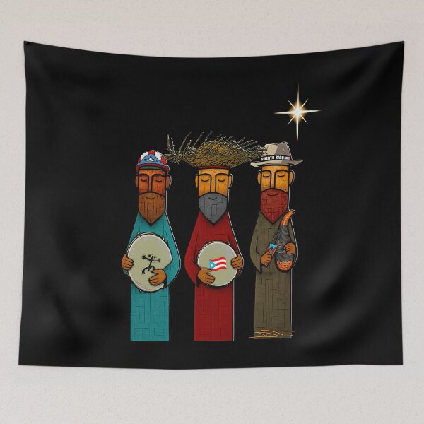 Item preview, Puerto Rican Three Kings Pleneros with Boricua Musical Spirit designed and sold by SoLunAgua ..