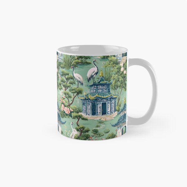 Item preview, Grúas en el jardín chinoiserie de la pagoda designed and sold by SophieClimaArt.
