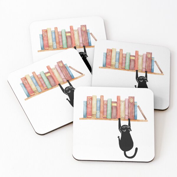 Item preview, Cat hanging on bookshelf - Cat and books designed and sold by Luisshopp.