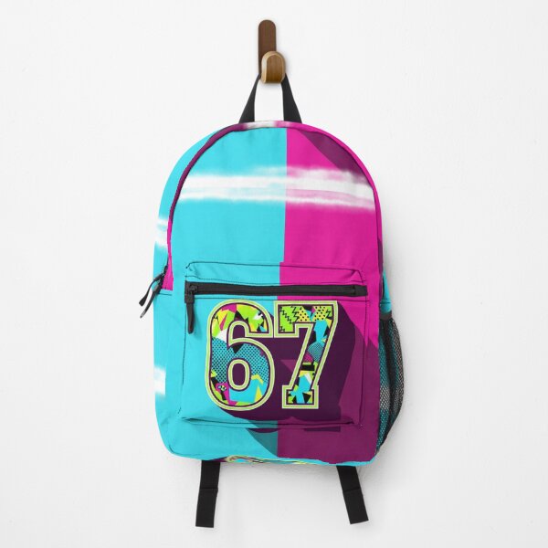 Item preview, "67" Bold Retro 3D Typography - Vibrant Split Color Pop Art Design designed and sold by WHITE FLAME PRINTS.