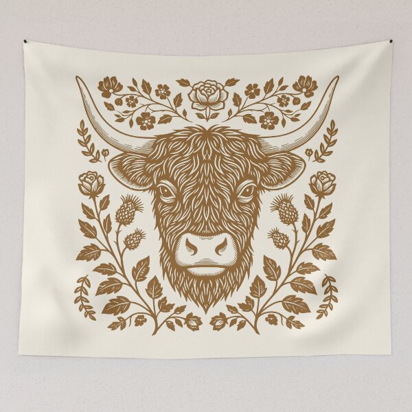 Item preview, Highland Cow Vintage Floral Animal Farm Girl   designed and sold by Y-Vibes.