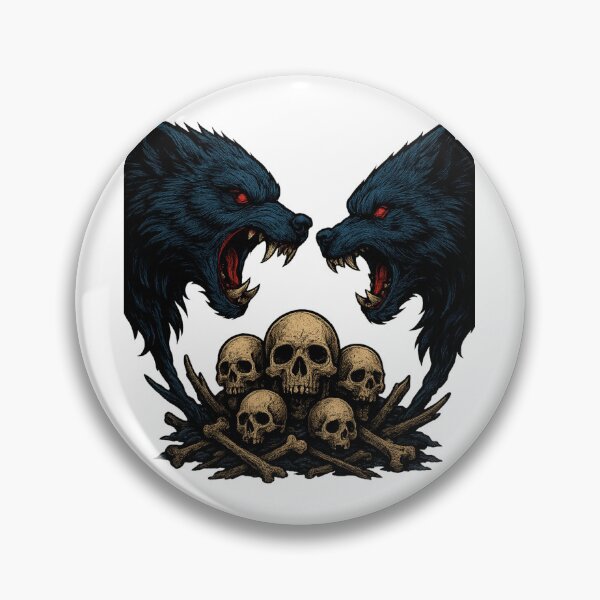 Item preview, Wolves Confronting Over a Bone Realm designed and sold by VivaThread.