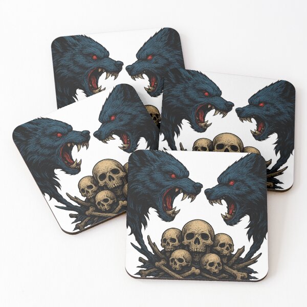 Item preview, Wolves Confronting Over a Bone Realm designed and sold by VivaThread.