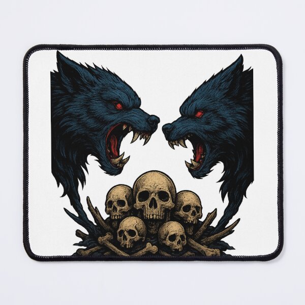 Item preview, Wolves Confronting Over a Bone Realm designed and sold by VivaThread.
