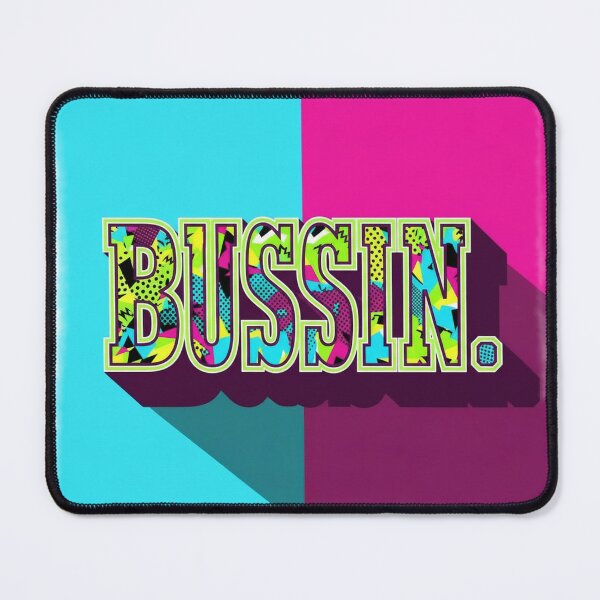 Item preview, "BUSSIN" Bold Retro 3D Typography - Vibrant Split Color Pop Art Design designed and sold by WHITE FLAME PRINTS.