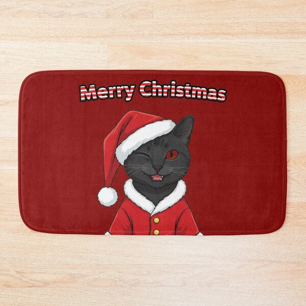 Item preview, Cute Winking Christmas Cat Santa designed and sold by UniqueArtsOnly.