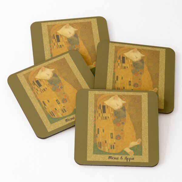 Item preview, Golden Feline Kiss – Klimt-Inspired Cat Artwork ''Memo & Appa'' designed and sold by doktordanTemiz.