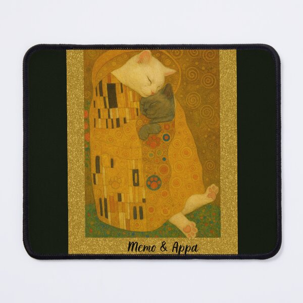 Item preview, Golden Feline Kiss – Klimt-Inspired Cat Artwork ''Memo & Appa'' designed and sold by doktordanTemiz.