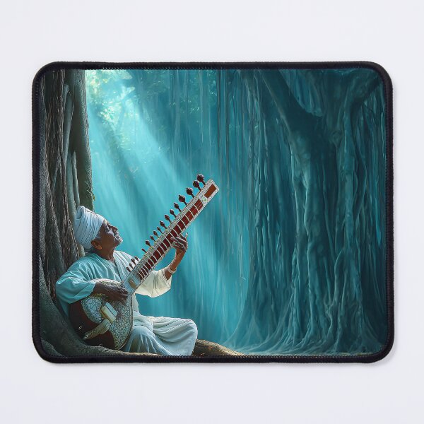 Item preview, Musician Playing Sitar Under Majestic Banyan Tree designed and sold by Artessie.