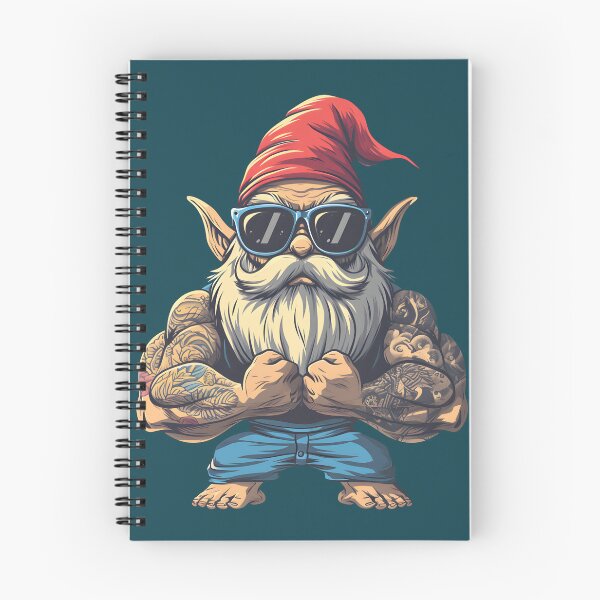 Item preview, Muscular Tattooed Gnome Bodybuilder Funny Biker Garden Gnome With Sunglasses designed and sold by SplashPixel.