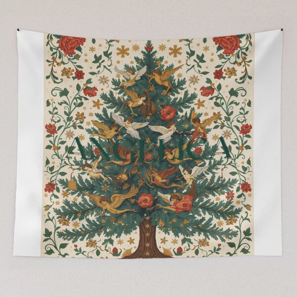 Item preview, Persian Miniature Christmas Tree – Safavid Style Angels & Ornamental 8K Vector Art designed and sold by BlueYasmine.