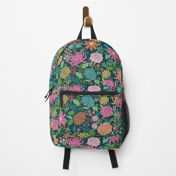 Item preview, Woodblock floral on a teal background designed and sold by Cheekyleopard.
