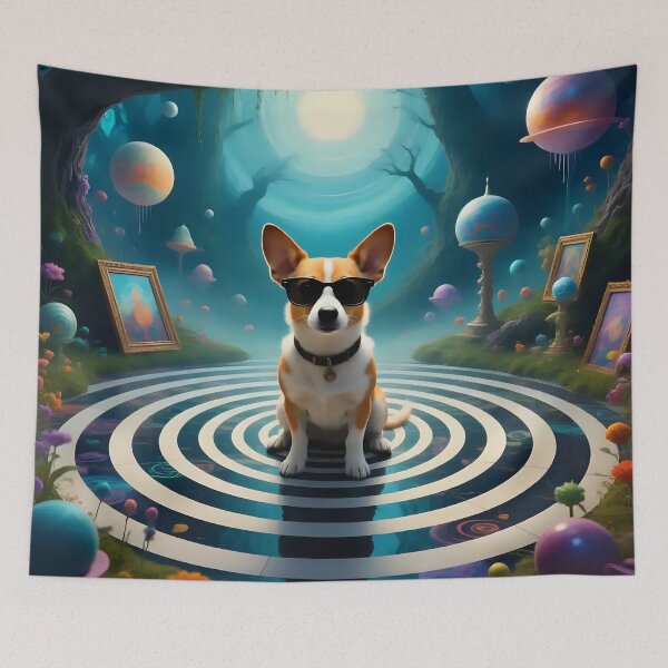 Item preview, Funny dogs with sunglasses in a strange place.  designed and sold by Nomad-Maynard.