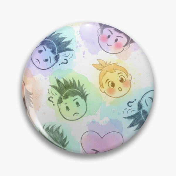 Item preview, Colorful Cartoon Faces with Emotions on Watercolor Blobs designed and sold by PragmaticP.