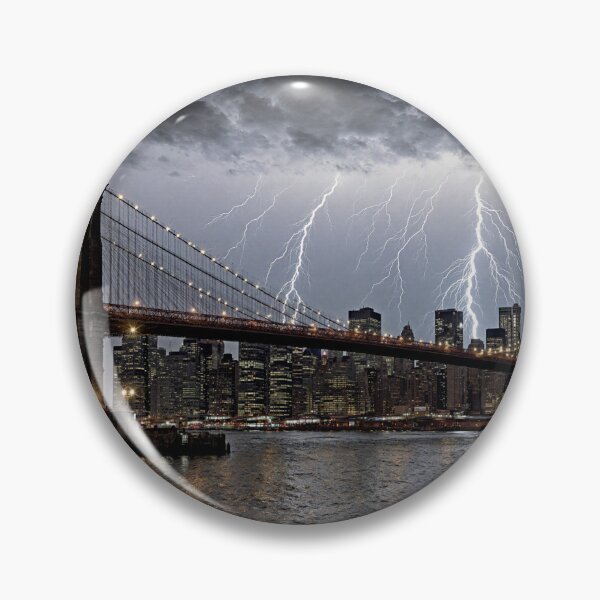 Item preview, New York Brooklyn Bridge in a Thunderstorm designed and sold by aykiradesigns.