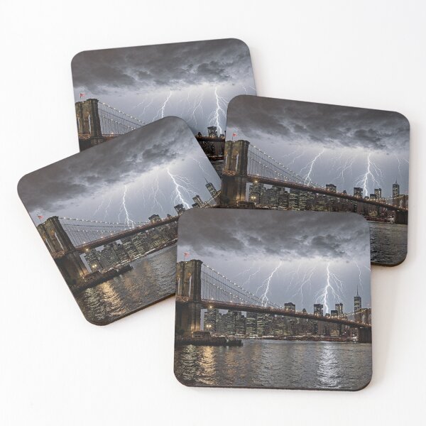 Item preview, New York Brooklyn Bridge in a Thunderstorm designed and sold by aykiradesigns.